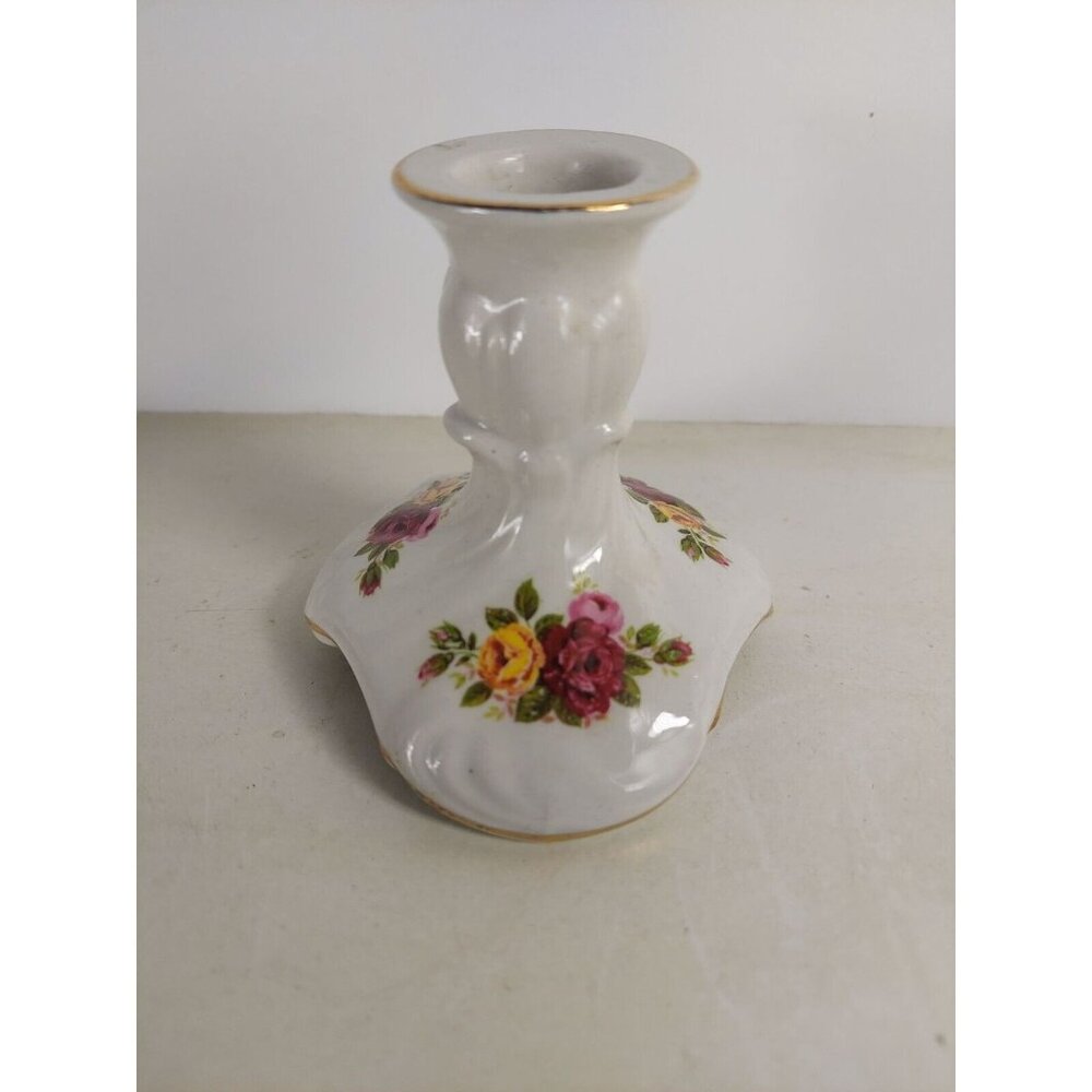 James Kent Old Foley Country Roses Candle Holder Candlestick